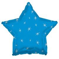 Blue Sparkle Star Helium Balloon