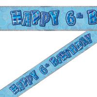 Blue 6th Birthday Foil Banner