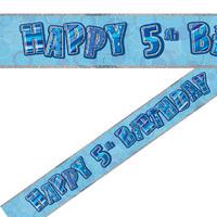 Blue 5th Birthday Foil Banner