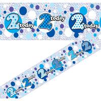 Blue 2nd Birthday Foil Banner