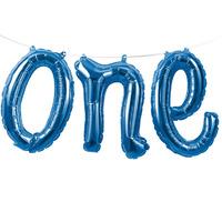 Blue \'One\' Air Fill Balloon Banner