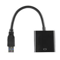 Black Super Speed USB 3.0 to VGA Video Graphic Card Display External Cable Adapter for Windows 7 WIN 8