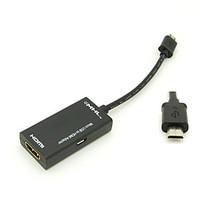 black mhl micro usb to hdmi adapter hdtv av cable for galaxy s2 htc no ...