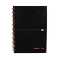 Black n Red A4 Book Wirebound 90gsm Quadrille 5mm 140 Pages (Pack 5)