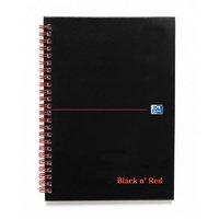 Black n Red A5 Book Wirebound 90gsm Ruled Indexed A-Z 140 Pages A5 (Pack 5)