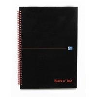 black n red a4 book wirebound 90gsm ruled indexed a z 140 pages pack 5