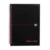 Black n Red A5 Book Notebook Wire Bound Soft Cover Notebook Ruled 90gsm 100 Pages