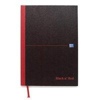 Black n Red A5 Book Casebound 90gsm Ruled 192 Pages A5 (Pack 5)