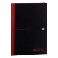 black n red a4 book casebound 90gsm ruled 192 pages pack 5