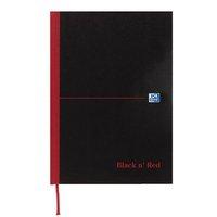 black n red a6 book casebound 90gsm ruled 192 pages pack 5