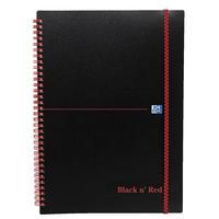 Black n Red A4 Book Notebook Wirebound Polypropylene 90gsm Ruled 140 Pages A4 (Pack 5)