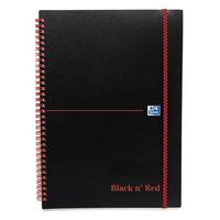 Black n Red A5 Book Notebook Wirebound Polypropylene 90gsm Ruled 140 Pages (Pack 5)