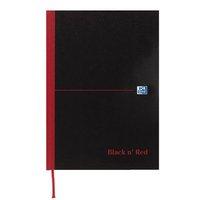 black n red a6 book casebound 90gsm ruled indexed a z 192 pages pack 5