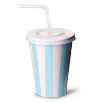 Blue Striped Milkshake Paper Cups Set 12oz / 340ml (Set of 50)