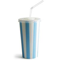 blue striped milkshake paper cups set 16oz 450ml set of 1000