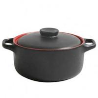 Black & Red Stoneware Casserole Dish 14 x 10cm (Case of 24)
