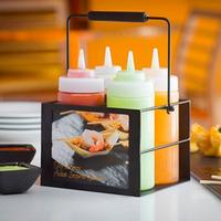Black Powder Coated 4 Compartment Squeeze Bottle Caddy (Single)
