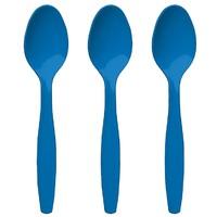 blue plastic party spoons