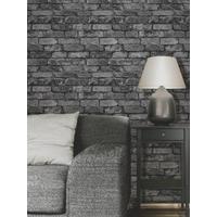 black grey brick effect wallpaper fine decor