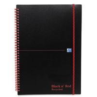 Black n Red A5 Book Wirebound Recycled Polypropylene 90gsm 140 Pages A5 (Pack 5)