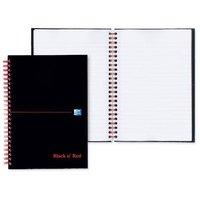 Black n Red (A5) 90g/m2 Wirebound Notebook Smart Ruled and Perforated 140 Pages (Black) - Pack of 5