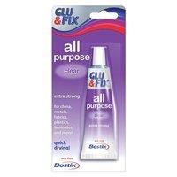 Blu-Tack Bostik (50ml) Glu and Fix All Purpose Adhesive Extra Strong Quick Drying (Clear)