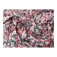 blurred floral print polyester crinkle georgette dress fabric pink