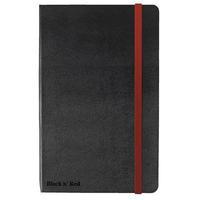 black n red a6 book casebound notebook 90gm2 ruled and numbered 144 pa ...