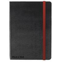 Black n Red (A5) Book Casebound Journal Notebook 90g/m2 Ruled and Numbered 144 Pages