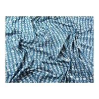 Blossom String Print Stretch Cotton Jersey Knit Dress Fabric Blue