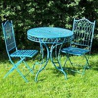 blue hampton bistro garden table chairs set