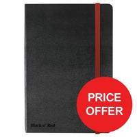 Black n Red A6 Casebound Notebook 90gm2 Ruled Numbered 144 Pages Black