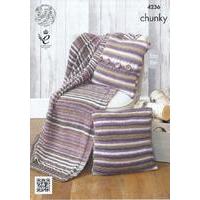 Blanket and Cushion Covers in King Cole Riot Chunky (4236)
