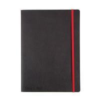 Black n Red B5 Casebound Notebook 144 Pages 90gm2 Ruled Black Pack of