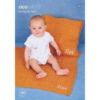 blanket and cushion in rico design baby cotton soft dk 393