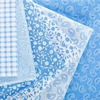 Blue Classic 100 Percent Cotton Fat Quarters 6 x 45cm x 55cm 322050