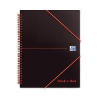 black n red meeting book plastic wirebound rear elasticated 3 flap