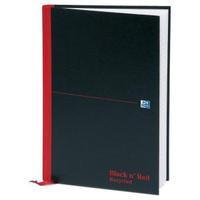 Black n Red Recycled A4 90gm2 192 Page Ruled Casebound Notebook Pack