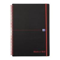 Black n Red A4 Notebook Wirebound Recycled Polypropylene 90gsm 140