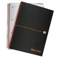 Black n Red A4 Notebook Wirebound Ruled and Perforated 90gsm 140 Pages