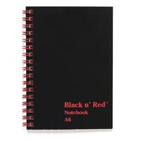 black n red notebook a6 feint h66370 10 pack