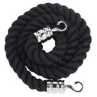 Black Rope 25x1500mm With Chrome Hooks VERRS-CLRP-CHBL