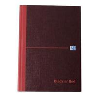 black n red a5 casebound notebook single cash hardback 90gsm 192 pages