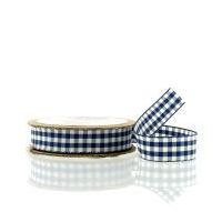 blue gingham ribbon 16 mm x 3 m