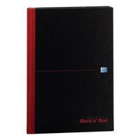 Black n Red A4 90gm2 192 Page Ruled Casebound Notebook Pack of 5
