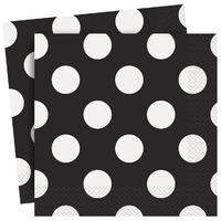 black polka party napkins