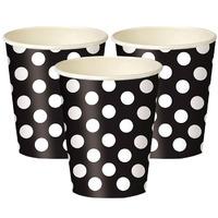 Black Polka Paper Party Cups