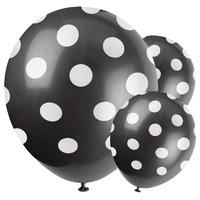 Black Polka Latex Party Balloons
