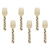 Black Mini Wooden Forks