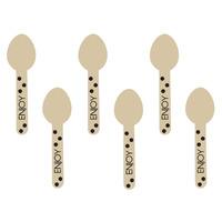 black mini wooden spoons